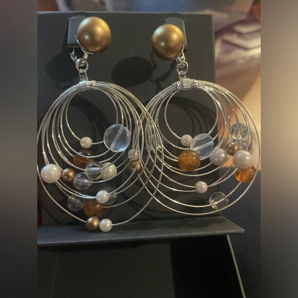 Subversive Silver Toned Hoop Earrings - Picture 2 of 8